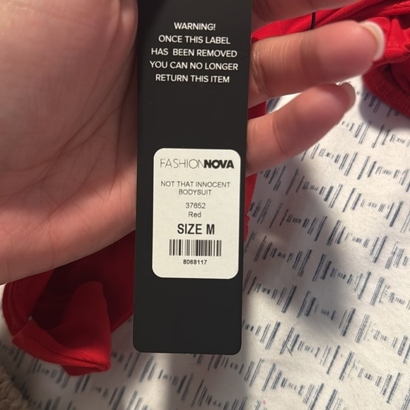 Red Long Sleeve Bodysuit - Picture 4 of 4